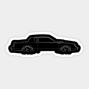 1987 Buick Grand National GNX - profile stencil, white Sticker